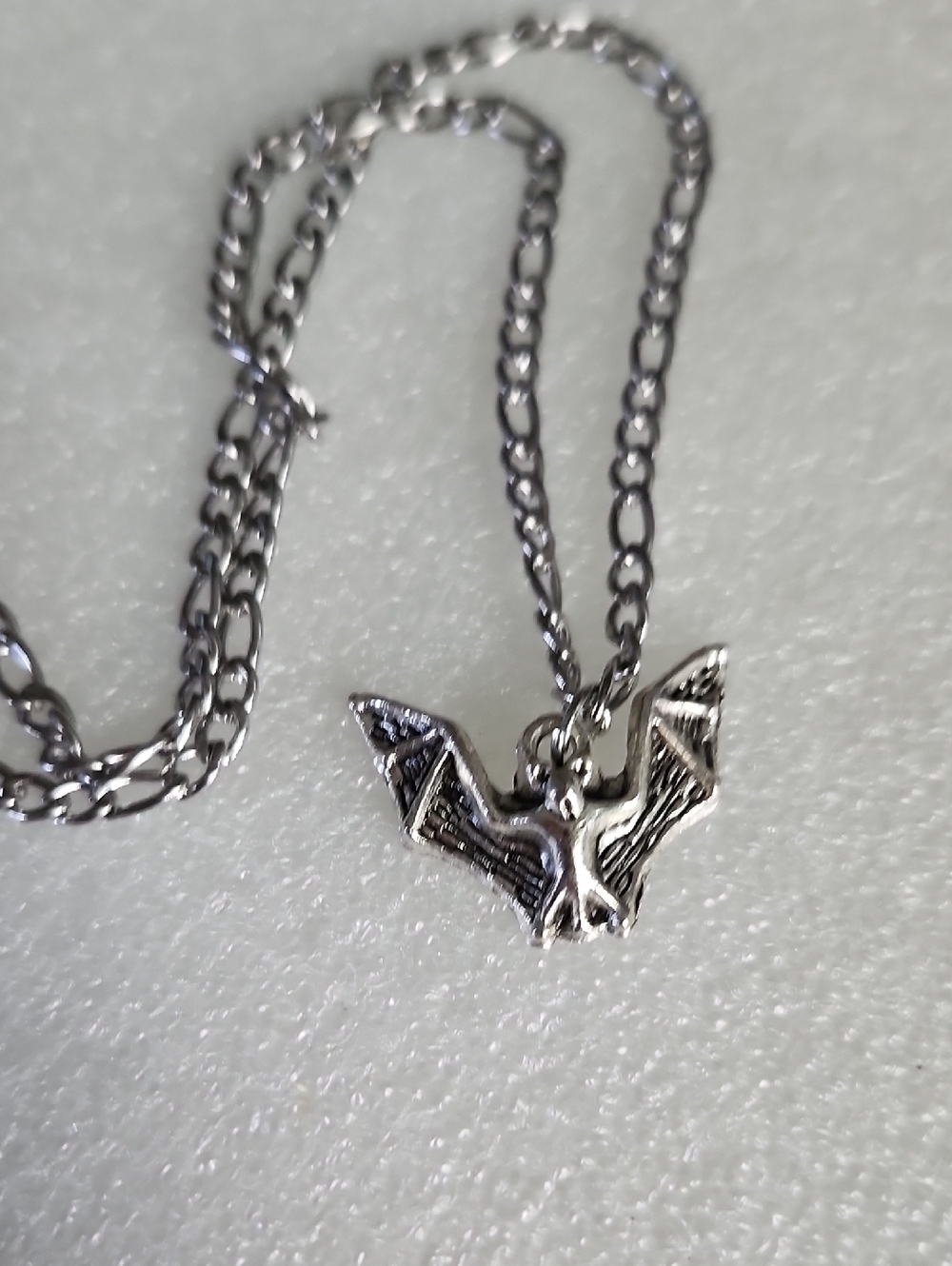 Hand Crafted Silver Bat Pendant Necklace